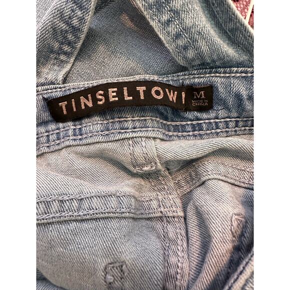 Tinseltown blue distressed denim overalls size M - Picture 3 of 16